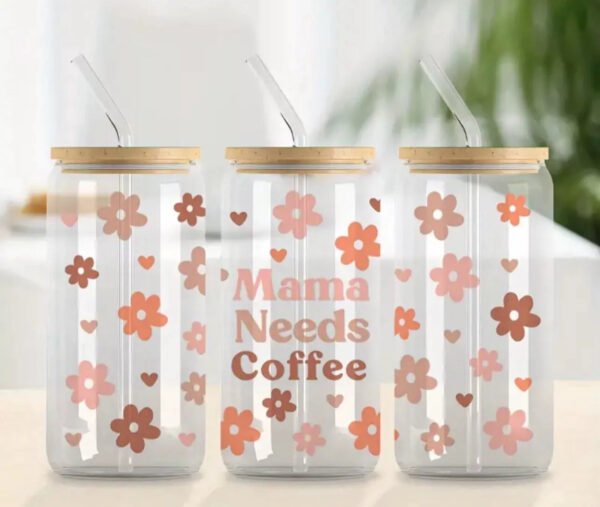 Mama Needs Coffee 20oz Libbey Glass Tumbler
