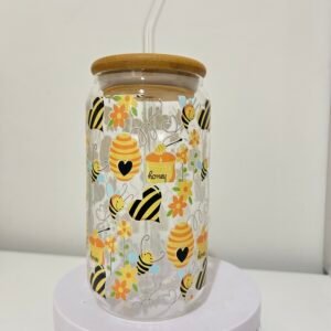 Honey Bee Libby Glass can