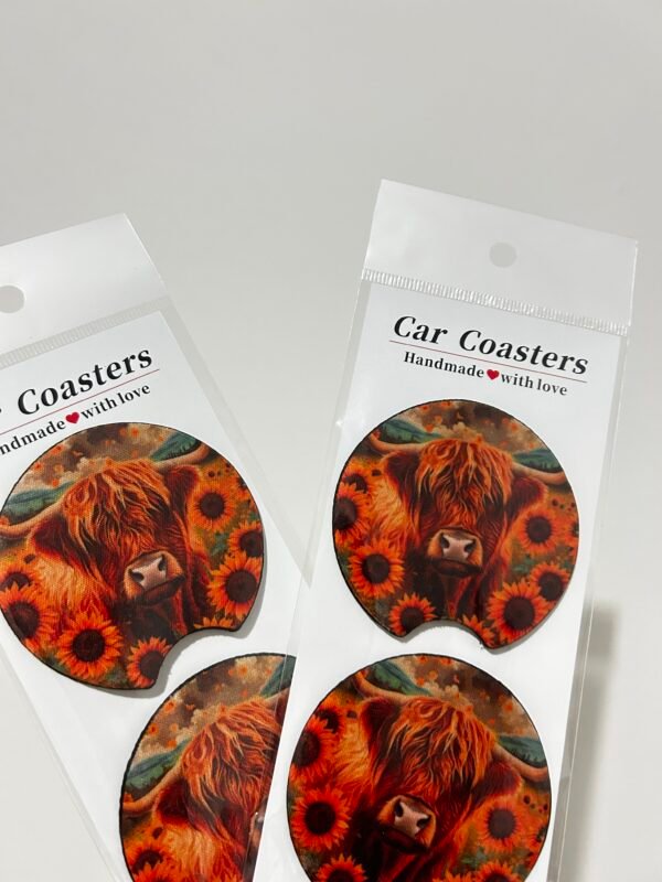Highland Cow Car Coaster - Image 3
