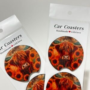 Highland Cow Car Coaster