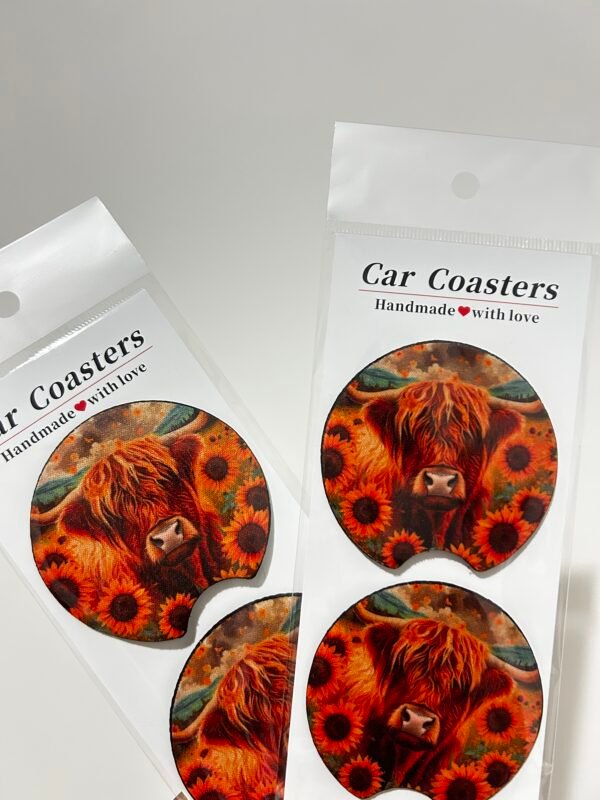 Highland Cow Car Coaster