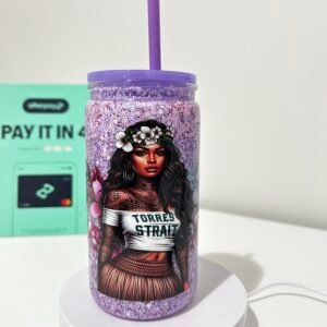 Torres strait tattoo girl Snowglobe tumbler