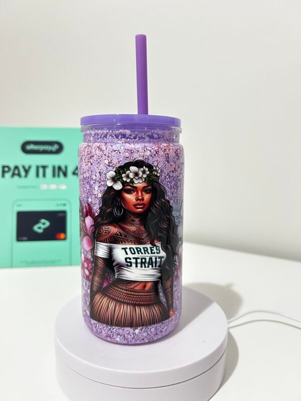 Torres strait tattoo girl Snowglobe tumbler