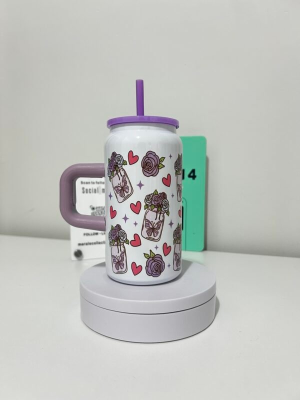 16oz Purple Butterfly rose Tumbler