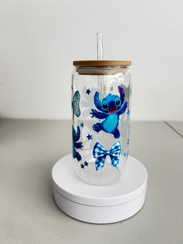 16oz Libby tumbler, stitch and bow theme