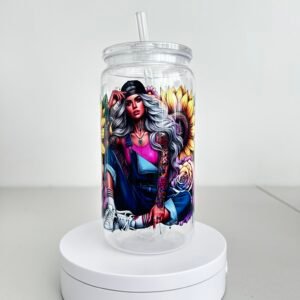 16oz Tatoo girl Acrylic Libby tumbler