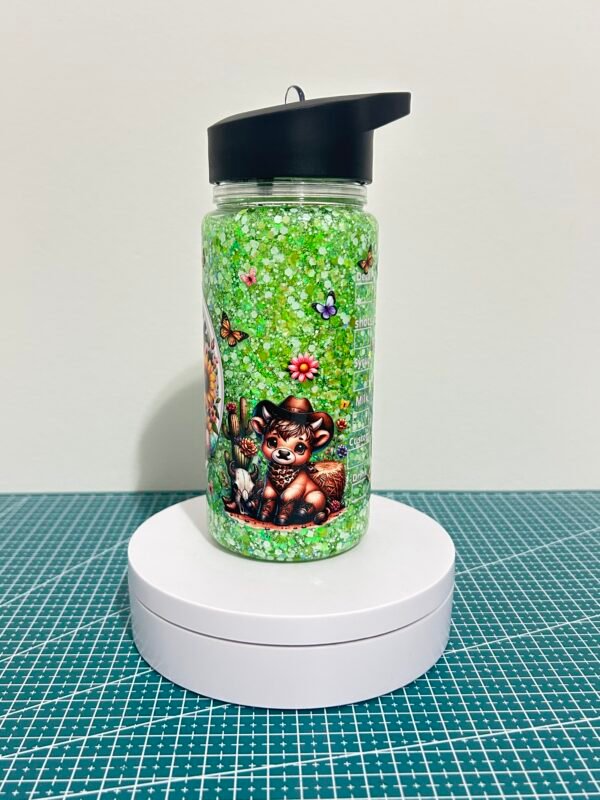 Cute Highland cow Snowglobe bottle, 10oz bottle - Image 3