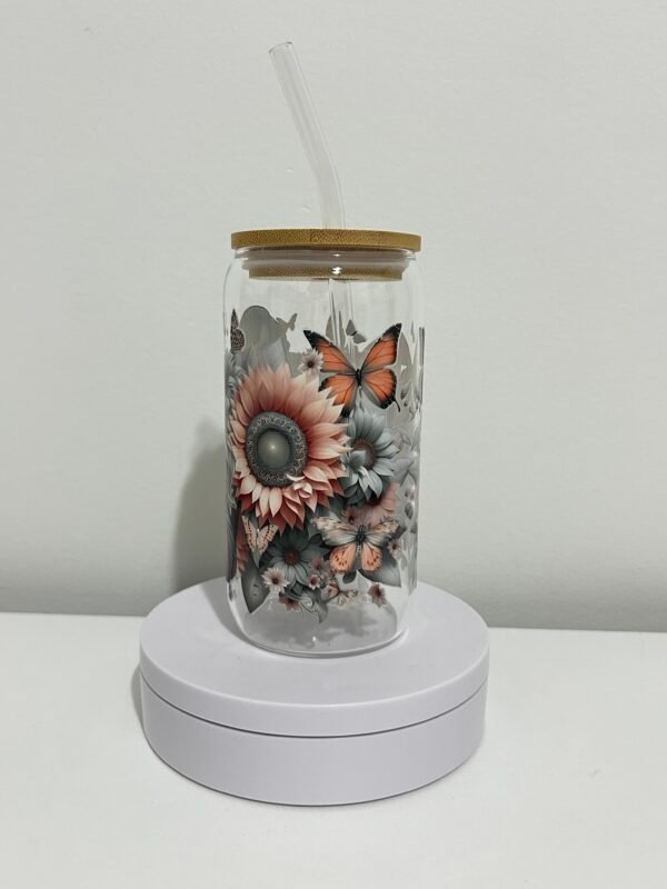 Pretty lady Libby glass can, 20oz glass can set - Image 2