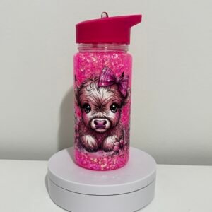 Cute pink Highland Cow Bottle
