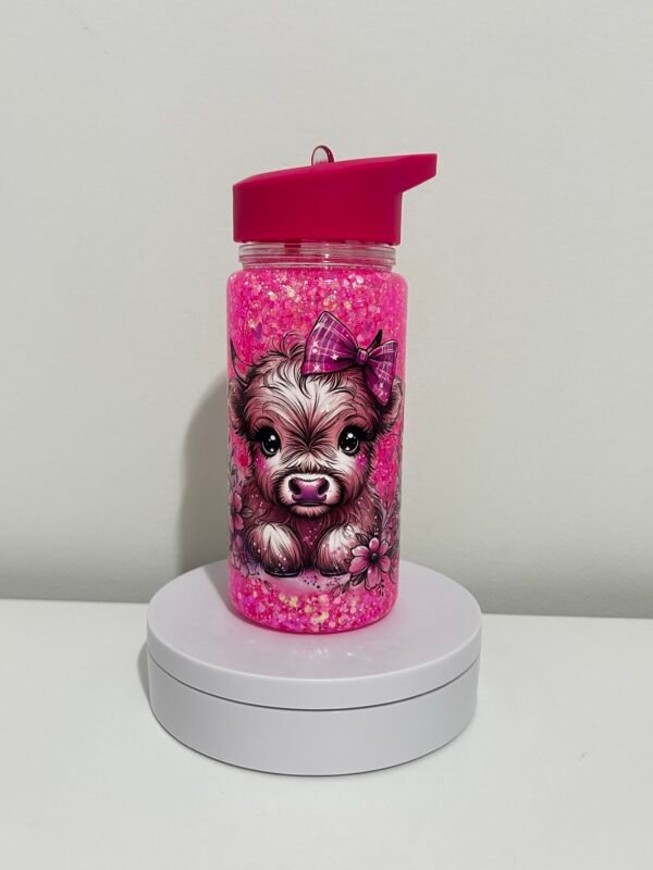 Cute pink Highland Cow Bottle