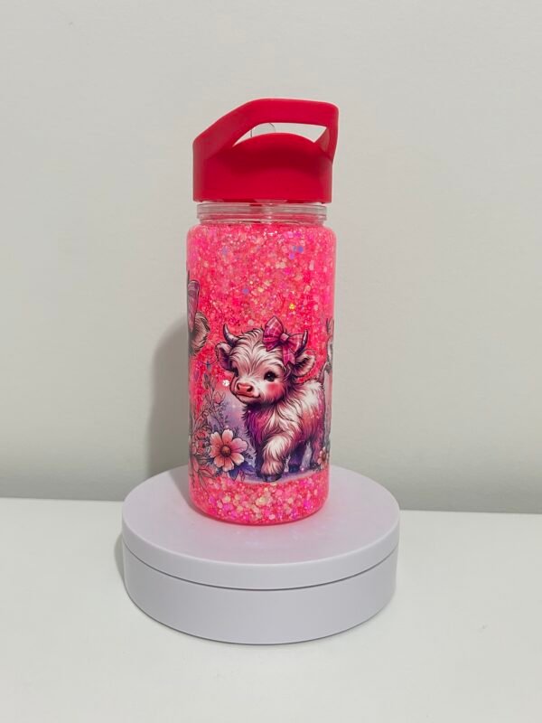 Cute pink Highland Cow Bottle - Image 2